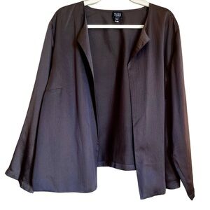 Eileen Fisher Silk Jacket in Peat Brown, Size 1X